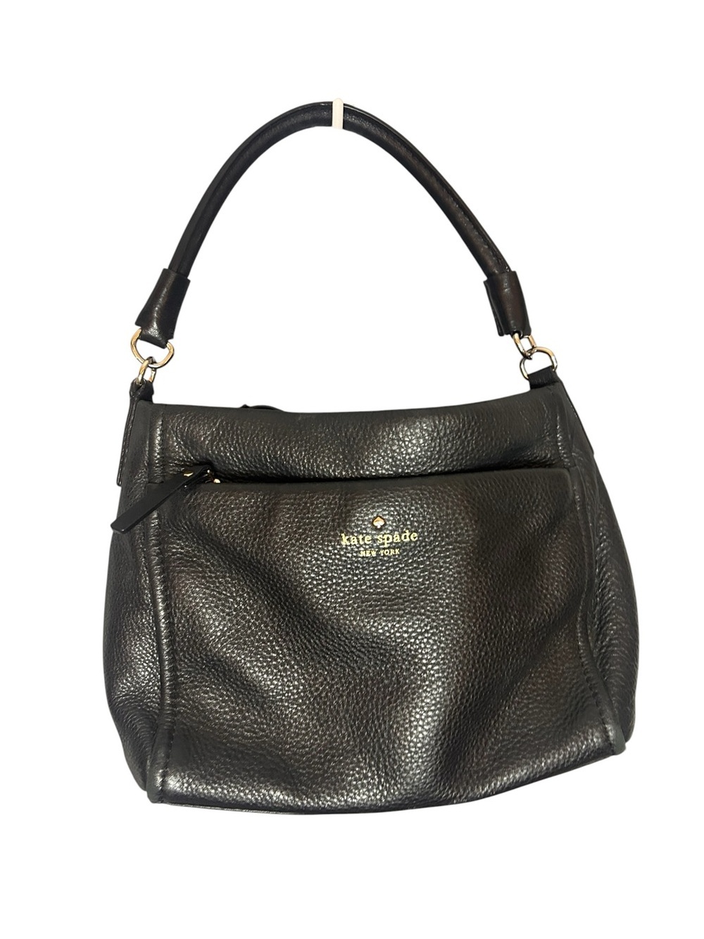 Kate Spade New York Black Pebbled Leather Shoulder Bag Hobo Purse